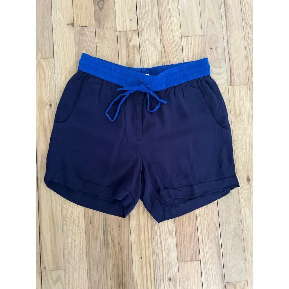 J.Crew Blue Drawstring Shorts Stretch Summer Vacation Sporty Women's 0 Athletic - Picture 2 of 7
